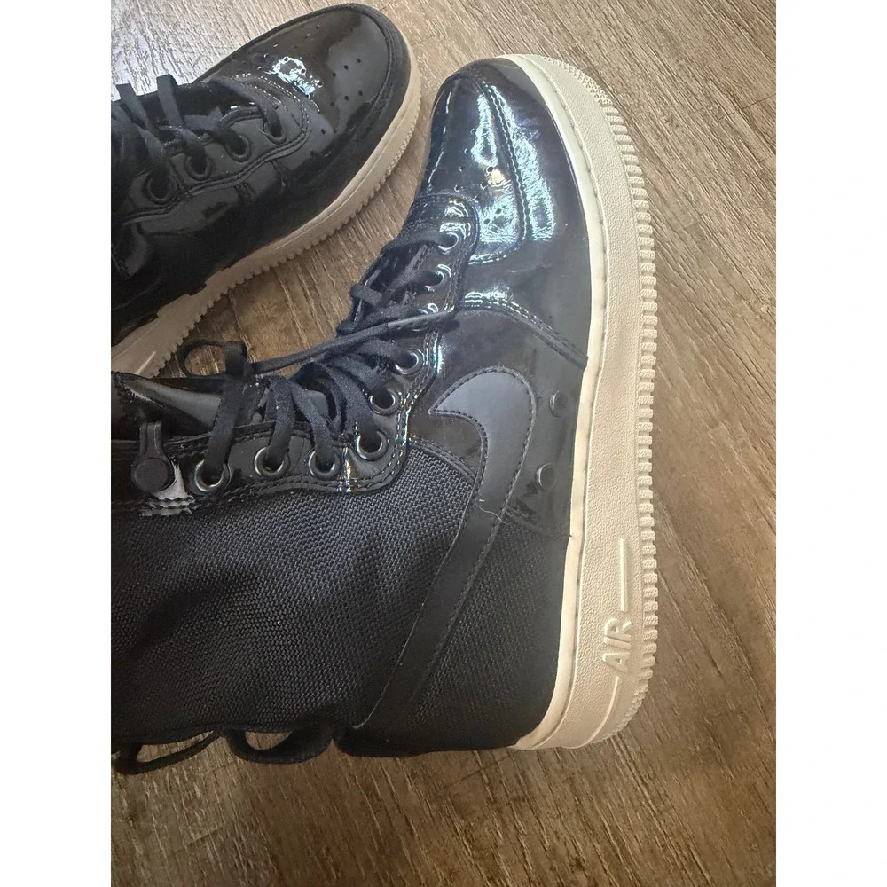 Nike SF Air Force 1 Hi Black Patent Leather AJ0963-001 Womens Size 9 Sneakers